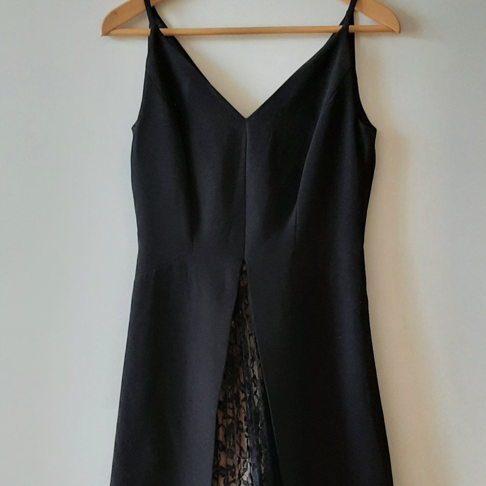 MAGGY LONDON - Split Fit and Flare Cocktail Dress - Black - Size 4